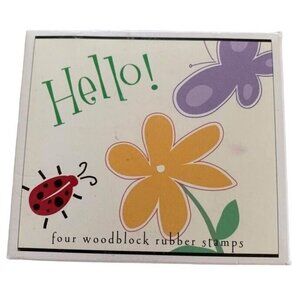 Hero Arts Butterfly Fancy Notes Rubber Stamp Set 4pc Pre-Owned Fun Greetings